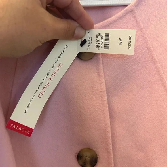 ! Talbots Double Faced Luxuriously Soft Wool Jacket Light Pink - Picture 3 of 4